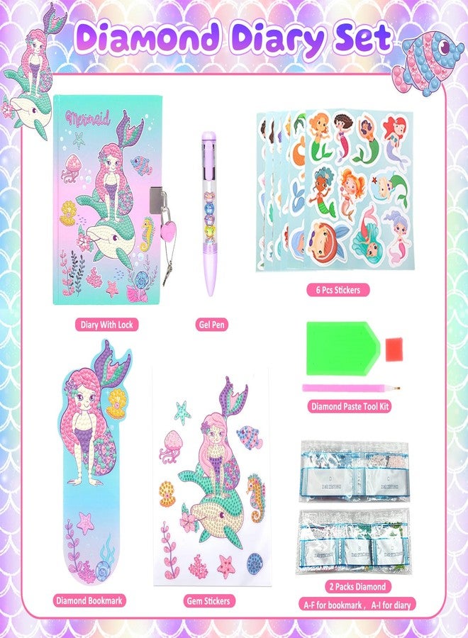 YOYTOO Diamond Art Kit for Kids Age 6-8-9-10, Mermaid Notebook Diamond Painting Fun Arts Crafts Mermaid Toys Gift for Girls Ages 6-12 Year Old Birthday Christmas Gifts - Image 2